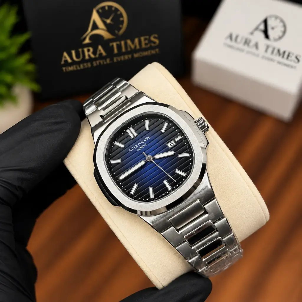 PATEK PHILIPPE Nautilus-Style Blue Dial Watch