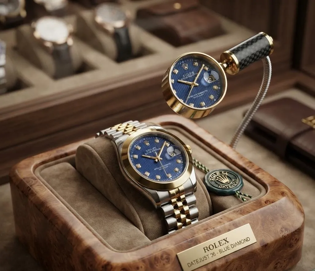 ROLEX Blue Dial Two-Tone Quartz Watch
